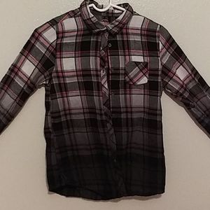 Black, Pink, and White Kids size 14-16 Flannel
